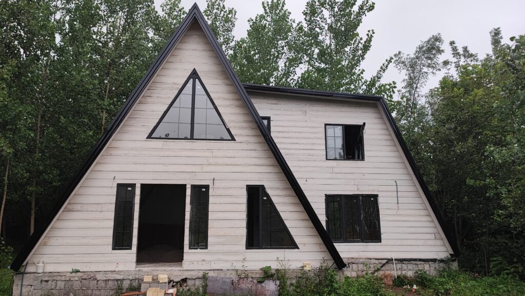کلبه چوبی A-frame در گیلان — سازه چوبی پرستیژ سازه گیلان